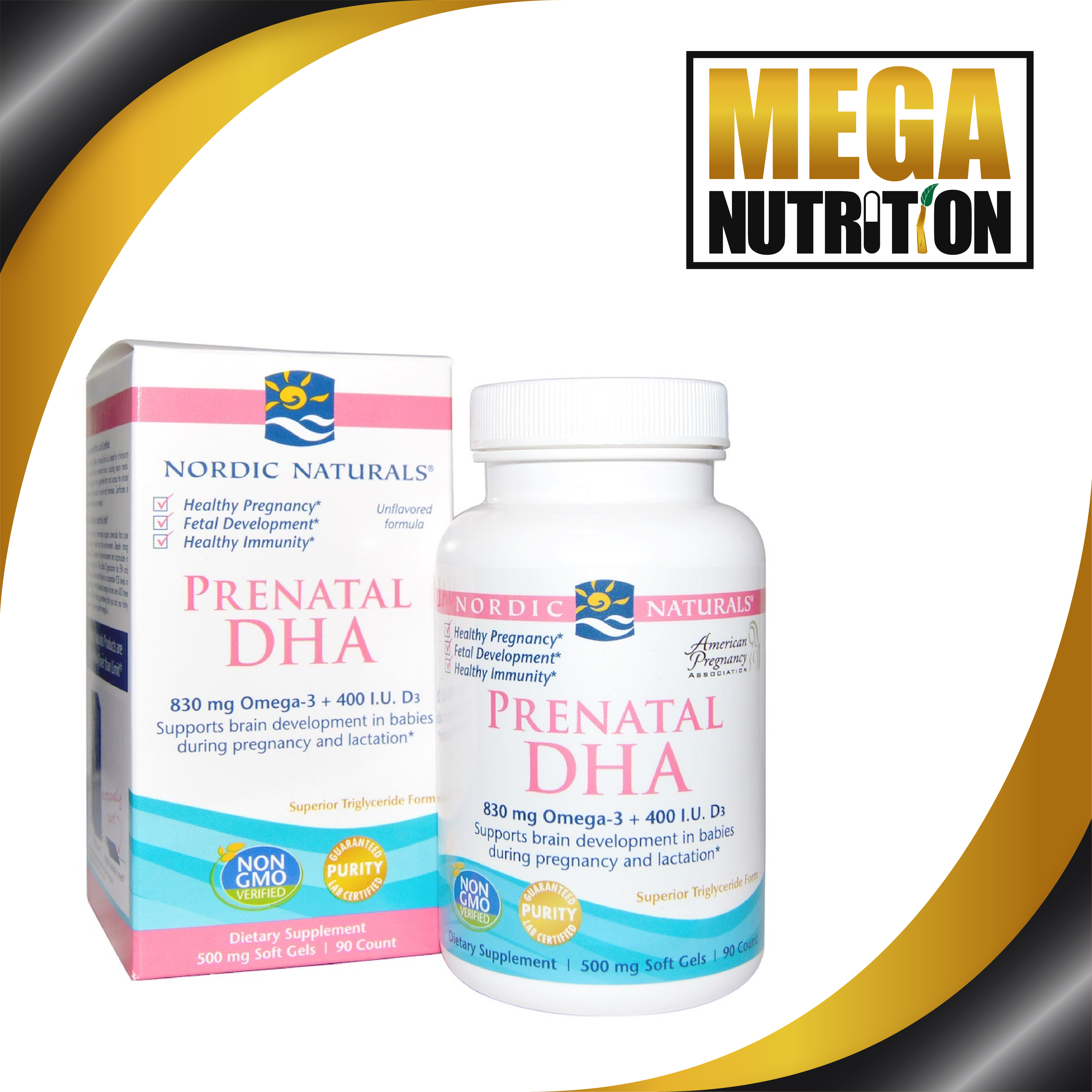 Nordic Naturals Prenatal DHA 500mg 90 Soft Gels | Omega3 Vitamin D3 ...
